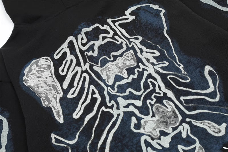 Fragment Skeleton Graffiti Full Zip Hoodie