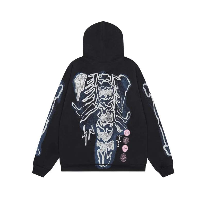 Fragment Skeleton Graffiti Full Zip Hoodie