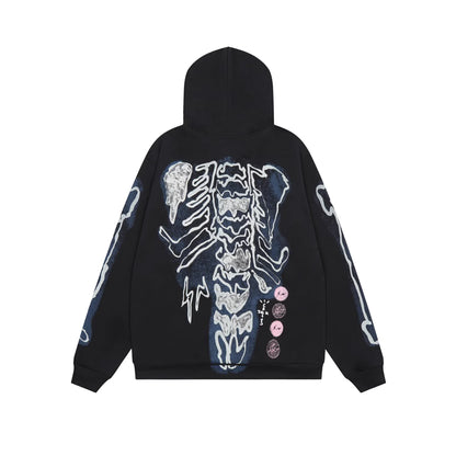 Fragment Skeleton Graffiti Full Zip Hoodie